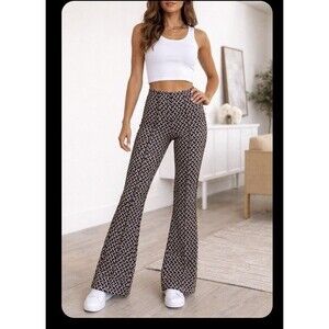 MAEVE by Anthropologie Chevron Print Ankle Slim Flare Pants Mid Rise Stretch XXS